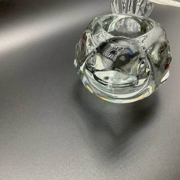 Vintage Clear Glass Bird Figurine Candle Holder Votive Tea Light Paperweight - Picture 4 of 11